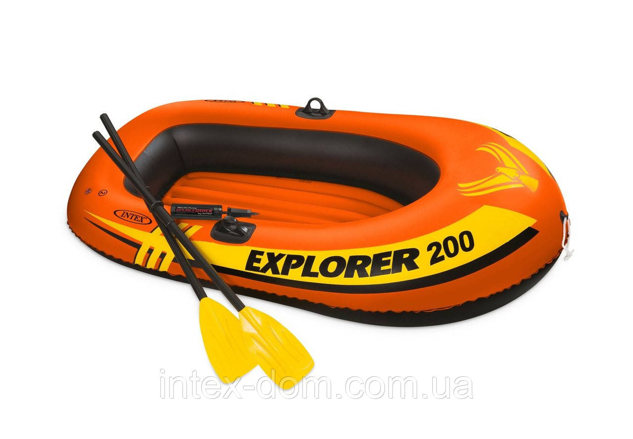 Надувний човен Intex 58331 Explorer 200 (185х94х41 см) весла 2шт., ручний насос 0.45 л