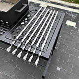 Мангал на 9 шампурів з боковим столиком та місцем під дрова, фото 4