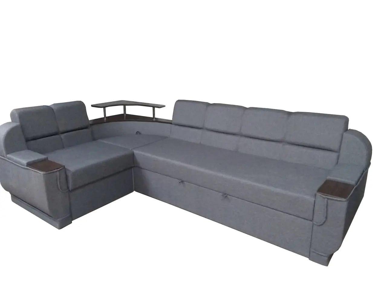 Диван кутовий Меркурій плюс (стандарт) 3 м рогожка сірий, фото 1