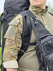 Тактична сумка через плече VA чорна, фото 3