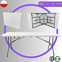Стіл Трансформер 180 см Розкладний Стіл для Кейтерингу Садовий Стіл - Валіза Kontrast Party до 100 кг з Посиленим Каркасом Польща