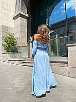 Літній жіночий костюм топ з відкритими плечима та спідниця максі з глибоким розрізом софт Kan1654, фото 4