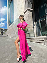 Літній жіночий костюм топ з відкритими плечима та спідниця максі з глибоким розрізом софт Kan1654, фото 2