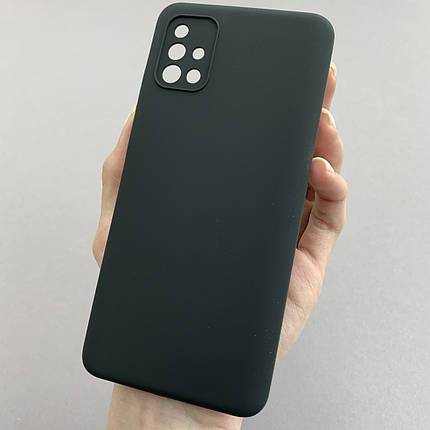 Чохол для Samsung Galaxy А51 кейс із мікрофіброю софт тач покриттям на телефон самсунг а51 чорний o9g, фото 1
