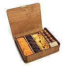 Подарунковий набір з горіхами та сухофруктами в дерев'яній книзі mini, фото 2