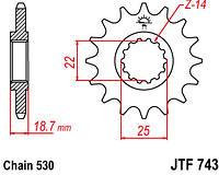 Звезда передняя JT JTF743.15RB