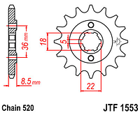 Звезда передняя JT JTF1553.14