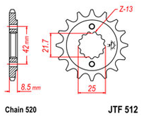 Звезда передняя JT JTF512.17RB