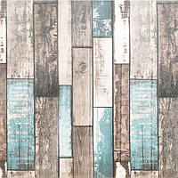 Самоклеюча 3D панель 700*700*4 мм синє дерево патина