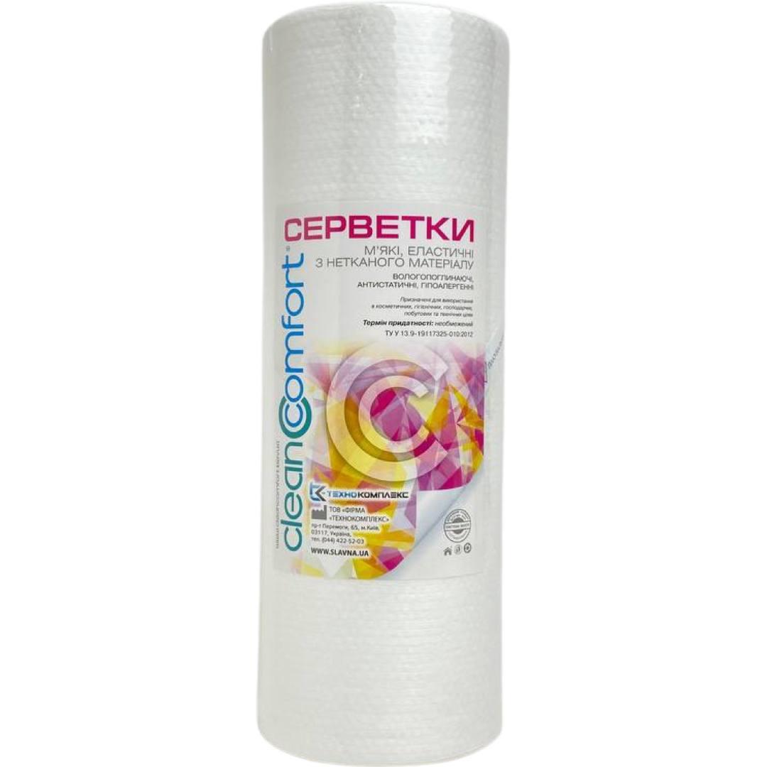 Серветки в рулоні з перфорацією CleanComfort 30*30, спанлейс, 50 г/м2, (100 шт), структура гладка