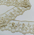 Мереживо на сітці бежеве ширина 6,5 см