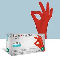 Перчатки нитриловые, AMPri Style Hot Chili (100 шт / 50 пар), M