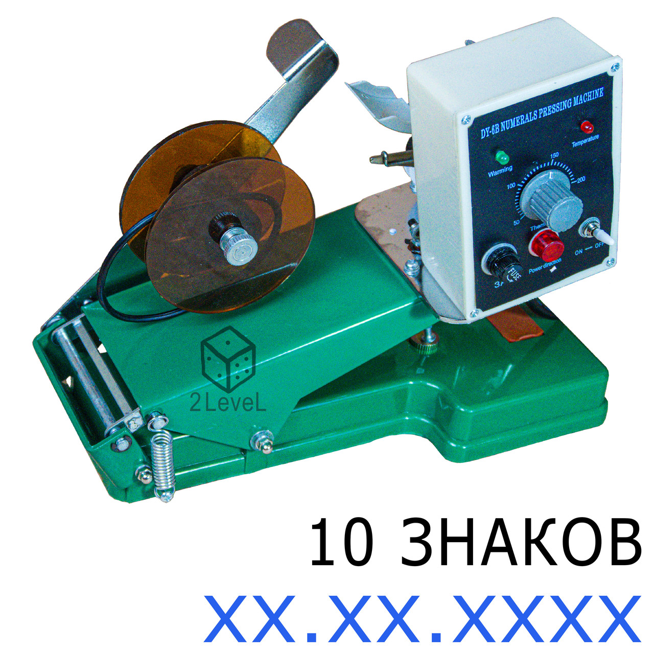 Термопринтер датировщик ручной DY-6 Настольный термотрансферный датер с лентой Hualian Ручной датировщик, фото 1