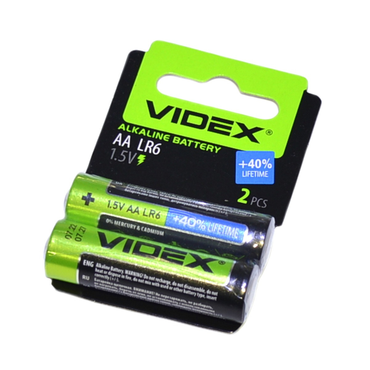 Батарейка LR06/AA лужна / Alkaline "Videx" 2шт/уп, фото 1