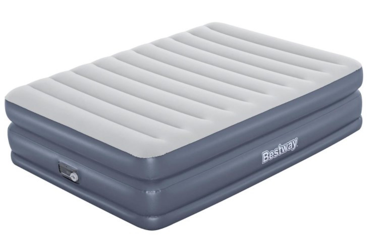 Надувне високе двоспальне ліжко Bestway 67925 із вбудованим насосом 203х152х51 см Синій
