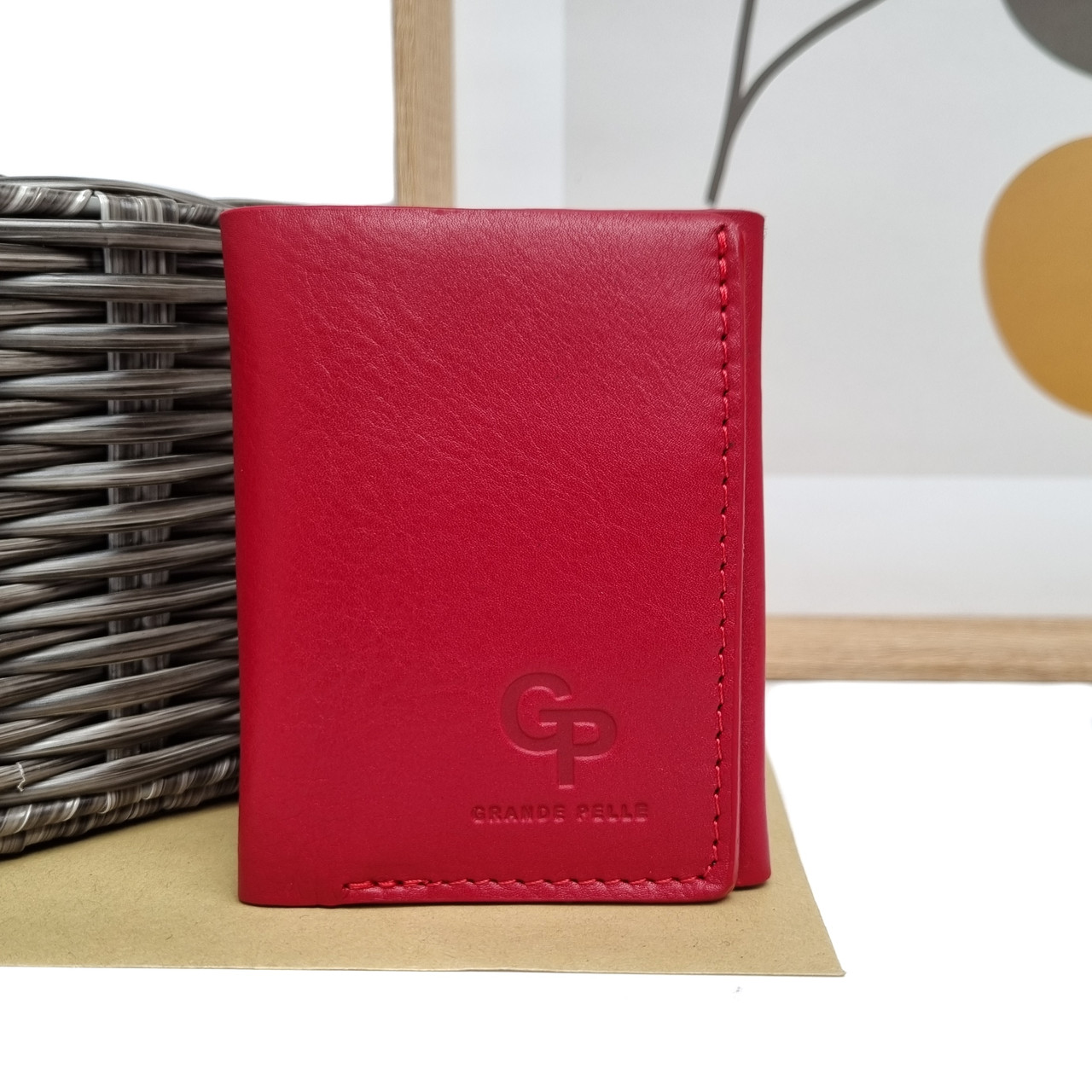 Женский маленький кошелек натуральная кожа красный Арт.5036/60 "GP" Італія - (Україна), фото 1