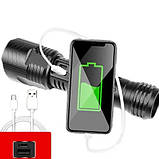 Ручний ліхтар L-12-P70 zoom + PowerBank + microUSB 18650 (3xААА) 5 режимів, фото 3