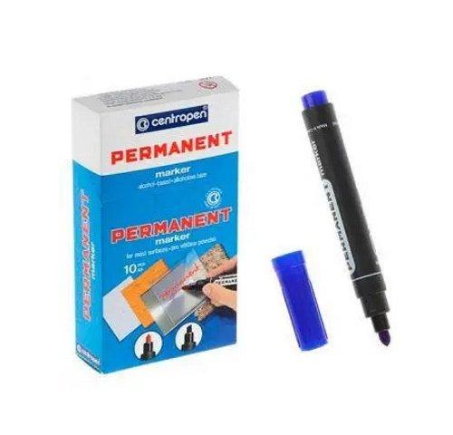 Маркер Permanent Centropen круглий синій. Ціна за 10 шт 8566синий
