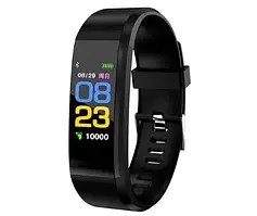 ФІТНЕС БРАСЛЕТ З ВИМІРЮВАННЯМ ПУЛЬСУ І ТИСКУ SMART BAND ID115 PLUS BLACK