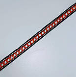 Мереживо з люрексом чорно помаранчеве ширина 1,2см, фото 2
