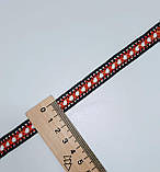 Мереживо з люрексом чорно помаранчеве ширина 1,2см, фото 3