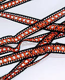 Мереживо з люрексом чорно помаранчеве ширина 1,2см, фото 5