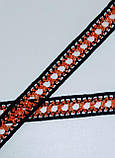 Мереживо з люрексом чорно помаранчеве ширина 1,2см, фото 4