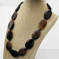 Буси Сердолик Чорний 30х20х4 мм 48 см