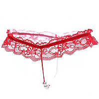 Еротичні жіночі мереживні трусики (Розмір S/M), Червоні