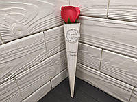 Роза из ароматизированного мыла 29 см в подарочной упаковке EL0227