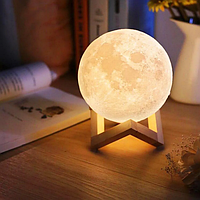 Нічник 3D Місяць 13 см 3 режими 3D Moon Touch USB EL0227