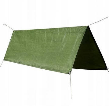 Брезент універсальний тактичний Mil-tec 480*600 см олива до 3000 мм 14241401 PeremogaUA