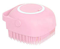 Силиконовая массажная щетка мочалка Silicone Massage Bath Brush Розовая EL0227