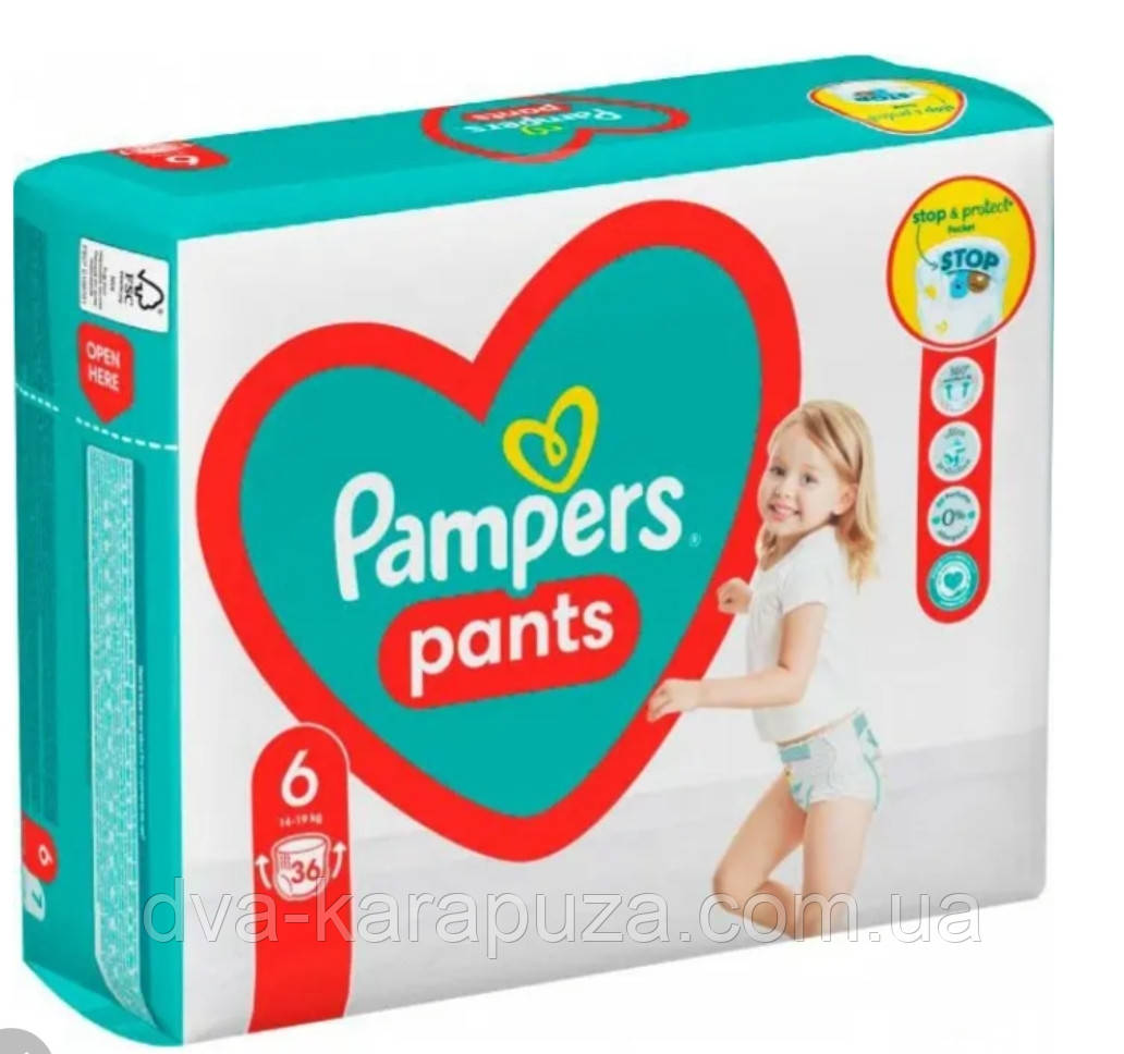 Трусики Pampers Pants Unisex 6 ( 14-19 кг) 36 шт!, фото 1