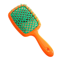 Расческа для волос Super Hair Brush Оранжевая с зеленым EL0227