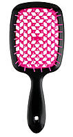 Расческа для волос Super Hair Brush Черная с розовым EL0227