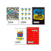 Гр Блокнот Л7-72 "Патріотичні" (36) 10 видів, А7, 72арк, клітинка, лаковка, пружина "Апельсин" ВИДАЄТЬСЯ МІКС