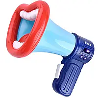 Забавный мегафон с большим ртом для записи голоса и функцией изменения голоса Голубой EL0227