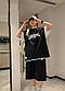 Костюм молодіжний для хлопчика на літо оверсайз чорний, фото 3