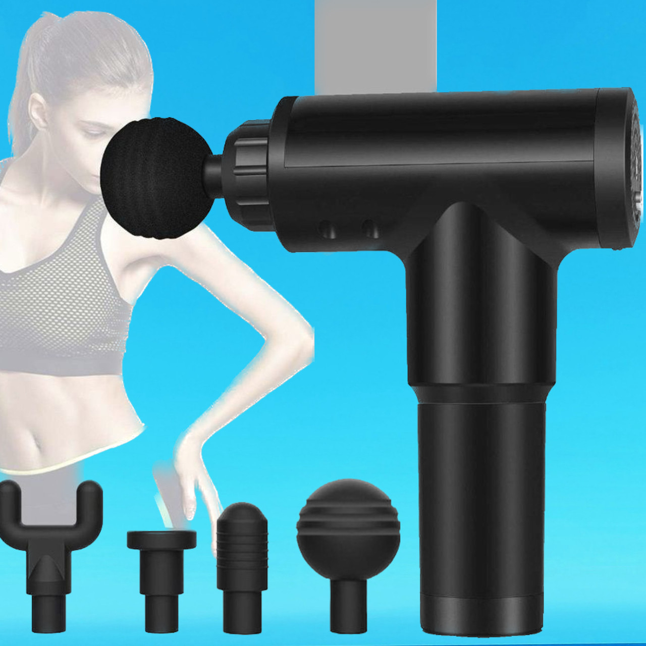 Портативний ручний вібраційний ударний масажер для тіла Fascial Gun