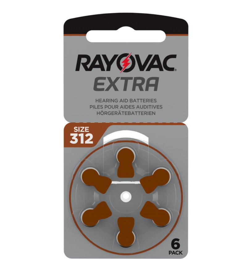 Батарейки для слухових апаратів Rayovac Extra Advanced 312 (6 шт.)
