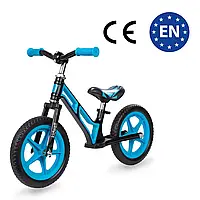 Велобіг велосипед без педалей Kidwell COMET з магнієвого сплаву BLACK/BLUE Біговел