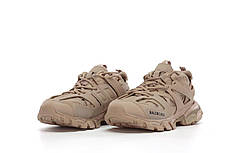Жіночі кросівки Balenciaga Track Beige бежеві Баленсіаги шкіра текстиль багатошарова підошва демісезон, фото 3