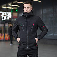Куртка мужская демисезонная с капюшоном чёрная Pobedov Korol' Lev