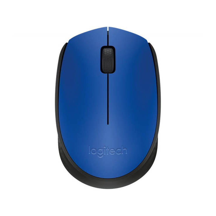 Комп'ютерна мишка бездротова LOGITECH M171 (чорний-синій), фото 2