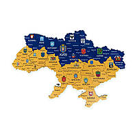 Деревянная карта Украины, многослойная 3D, настенная, цветная, 70*50 см