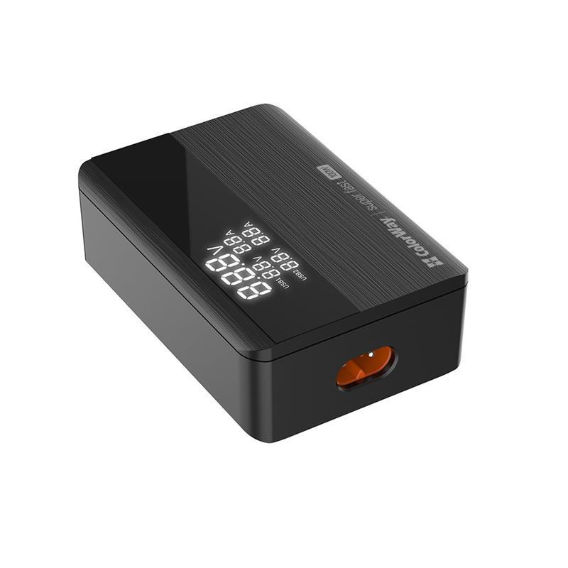 Мережевий зарядний пристрій ColorWay Power Delivery GaN (2USB-A + 2USB TYPE-C) (100W) Black (CW-CHS041PD-BK), фото 1