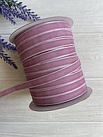 Лента бархатная " 1,0 см " сиренево розовая рулон 45 метров