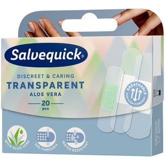 Salvequick Transparent Aloe Vera, прозорі, водостійкі пластирі з алое вера, 20 шт. До 09/2028