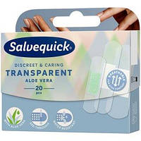 Salvequick Transparent Aloe Vera, прозрачные, водостойкие пластыри с алоэ вера, 20 шт.